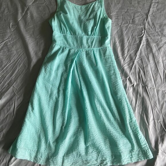 Turquoise J. Crew Sundress Size 2 Breakfast at Tiffany's, Old Money, Feminine - Picture 5 of 10